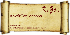 Kovács Zsanna névjegykártya