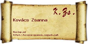 Kovács Zsanna névjegykártya
